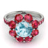 Glamorous Aquamarine Halo Engagement Ring - Amaya No. 412