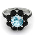 Glamorous Aquamarine Halo Engagement Ring - Amaya No. 409 image 2