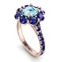 Glamorous Aquamarine Halo Engagement Ring - Amaya No. 414
