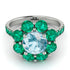 Glamorous Aquamarine Halo Engagement Ring - Amaya No. 406