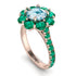 Glamorous Aquamarine Halo Engagement Ring - Amaya No. 405