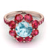 Glamorous Aquamarine Halo Engagement Ring - Amaya No. 411