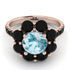 Glamorous Aquamarine Halo Engagement Ring - Amaya No. 408