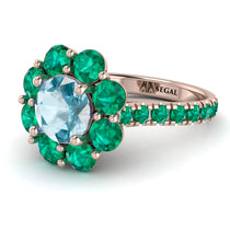 Glamorous Aquamarine Halo Engagement Ring - Amaya No. 405 image 1
