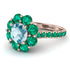 Glamorous Aquamarine Halo Engagement Ring - Amaya No. 405