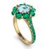 Glamorous Aquamarine Halo Engagement Ring - Amaya No. 404