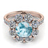 Glamorous Aquamarine Halo Engagement Ring - Amaya No. 402