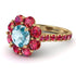 Glamorous Aquamarine Halo Engagement Ring - Amaya No. 410