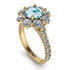 Glamorous Aquamarine Halo Engagement Ring - Amaya No. 401