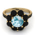 Glamorous Aquamarine Halo Engagement Ring - Amaya No. 407