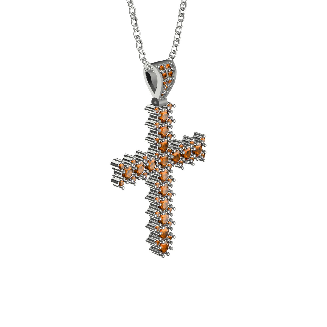 Glamorous Brown Diamond Cross Pendant - Raymond No. 1103