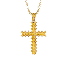 Glamorous Citrine Cross Pendant - Raymond No. 601 image 1