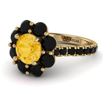 Glamorous Citrine Halo Engagement Ring - Amaya No. 607 image 1