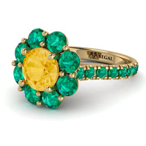 Glamorous Citrine Halo Engagement Ring - Amaya No. 604 image 1