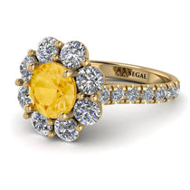 Glamorous Citrine Halo Engagement Ring - Amaya No. 601 image 1