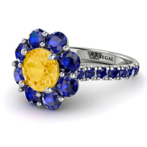 Glamorous Citrine Halo Engagement Ring - Amaya No. 615 image 1