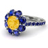 Glamorous Citrine Halo Engagement Ring - Amaya No. 615