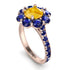 Glamorous Citrine Halo Engagement Ring - Amaya No. 614