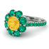 Glamorous Citrine Halo Engagement Ring - Amaya No. 606