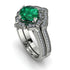 Wedding band for Glamorous Cushion Emerald Halo Bridal Set - Susan No. 6000