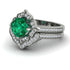 Wedding band for Glamorous Cushion Emerald Halo Bridal Set - Susan No. 6000
