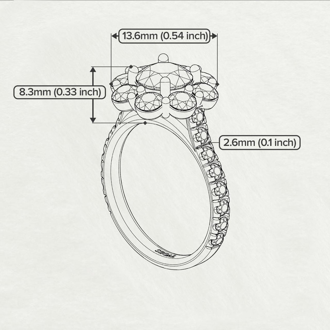 Glamorous Peridot Halo Engagement Ring - Amaya No. 710