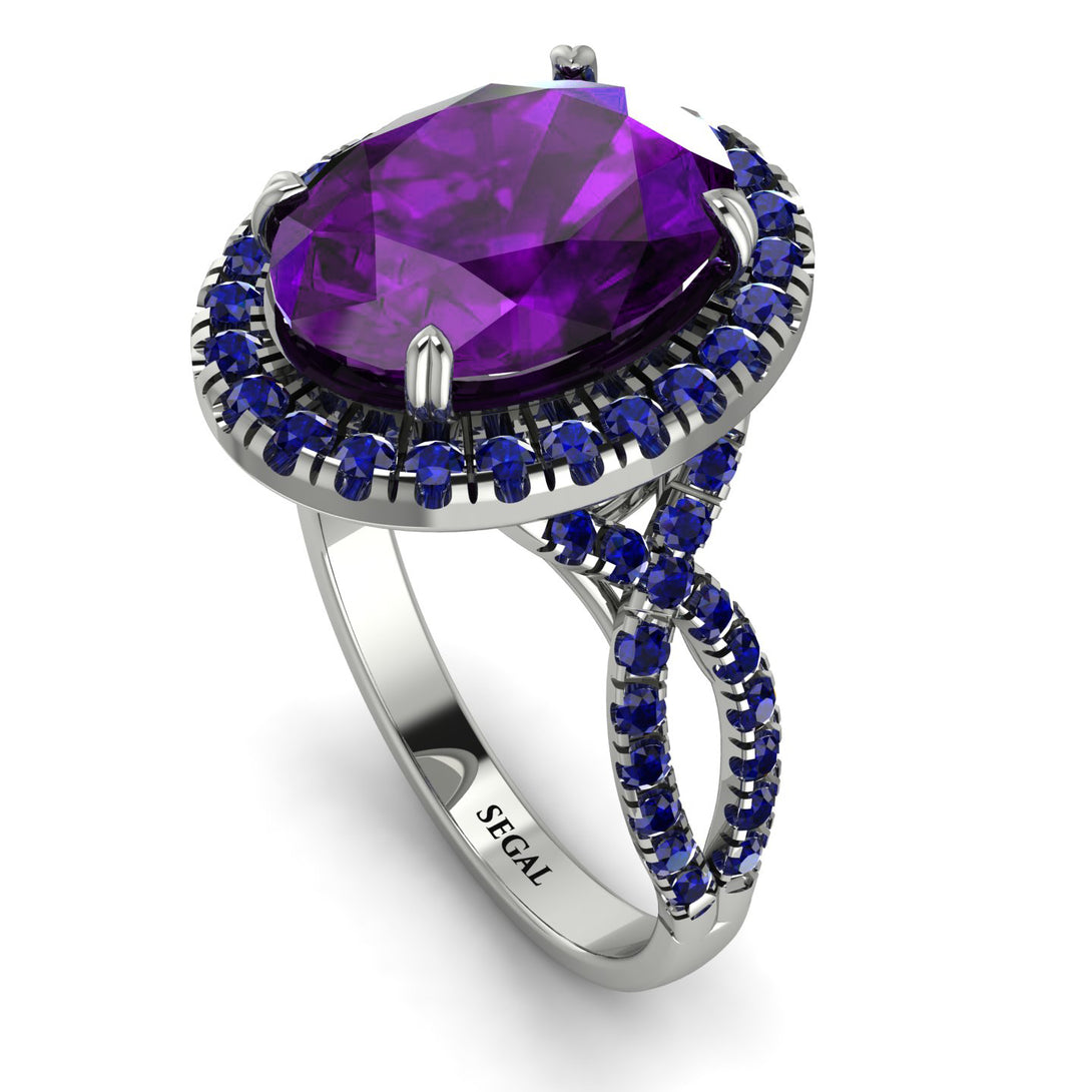Glamorous Oval Amethyst Ring - Jordyn No. 315