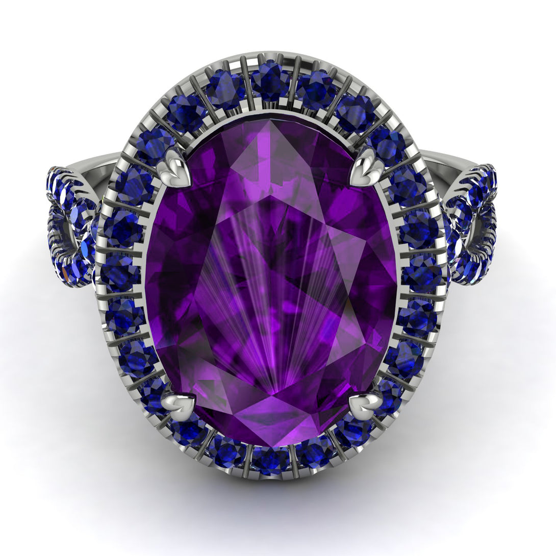 Glamorous Oval Amethyst Ring - Jordyn No. 315