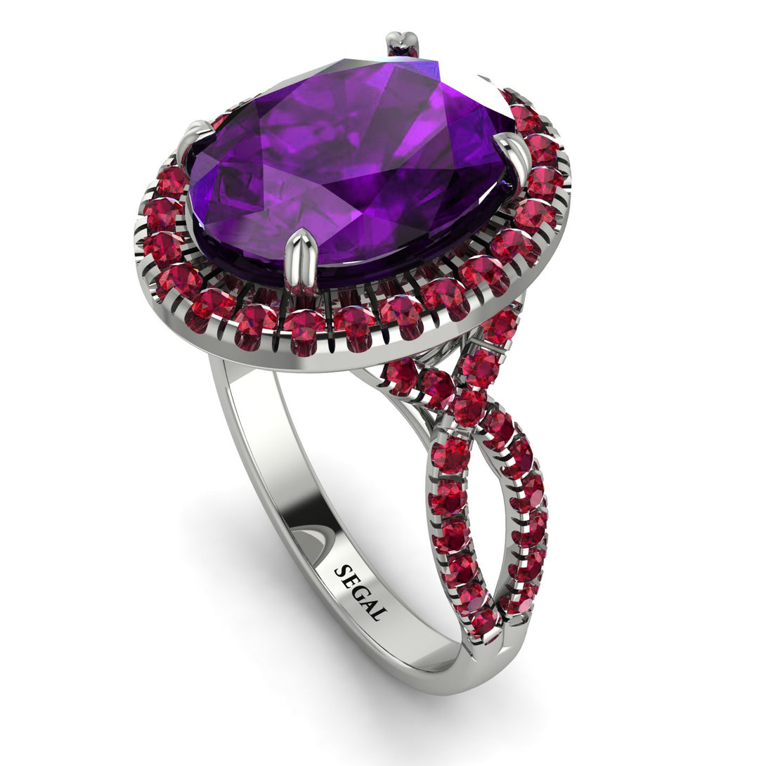 Glamorous Oval Amethyst Ring - Jordyn No. 312