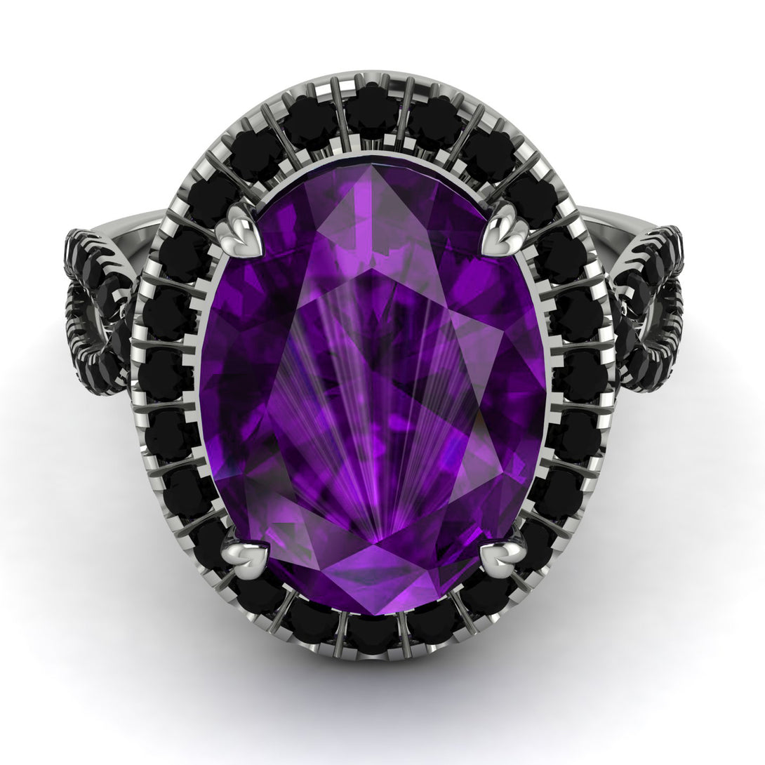Glamorous Oval Amethyst Ring - Jordyn No. 309