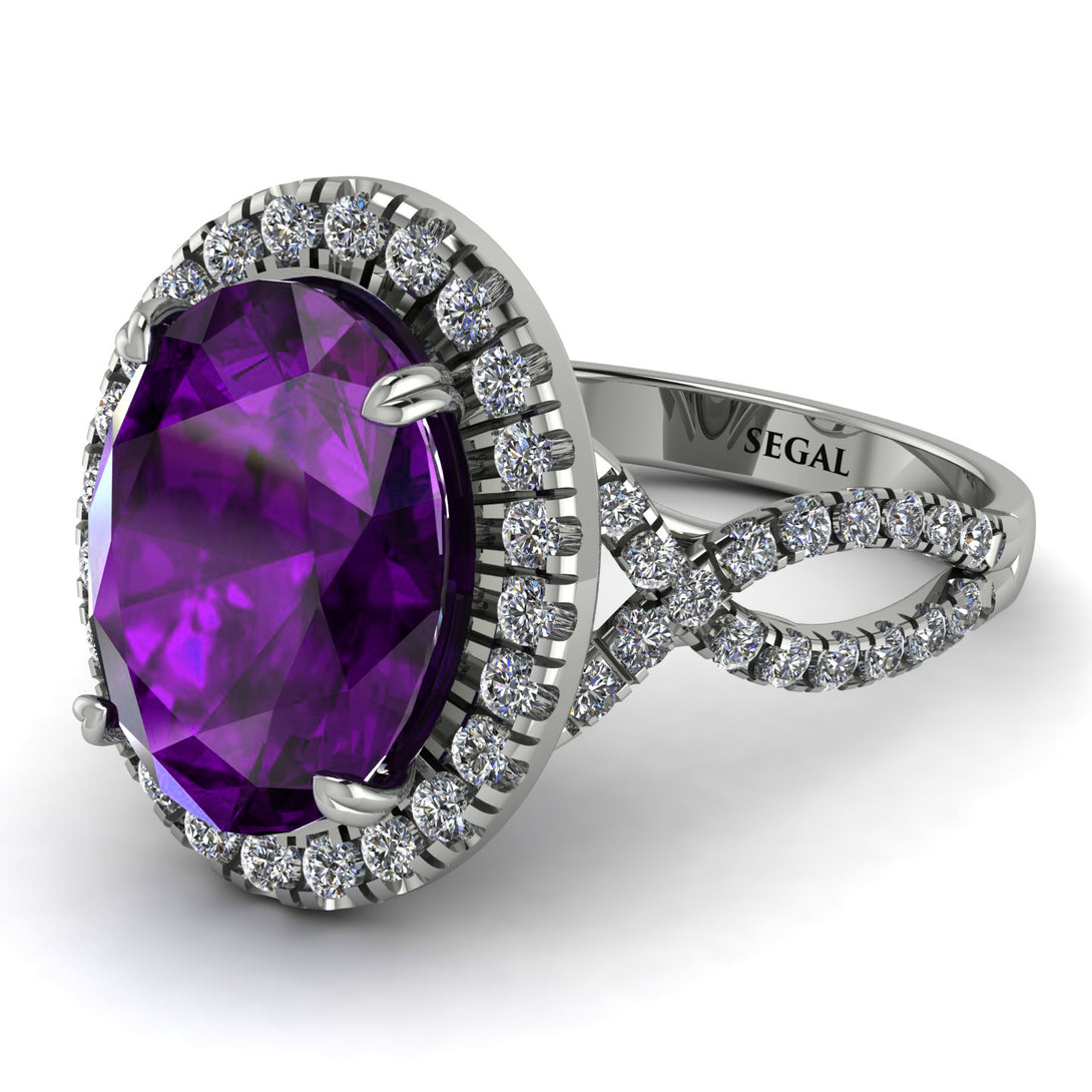 Glamorous Oval Amethyst Ring - Jordyn No. 303
