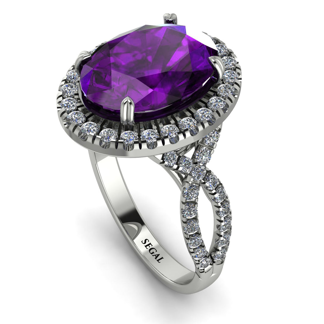 Glamorous Oval Amethyst Ring - Jordyn No. 303