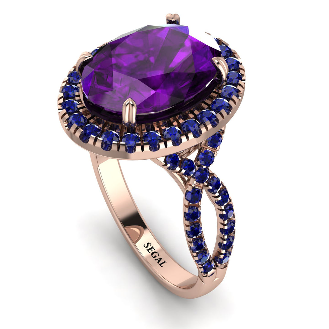 Glamorous Oval Amethyst Ring - Jordyn No. 314