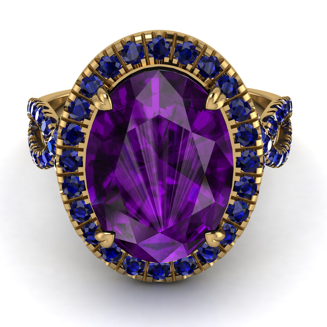 Glamorous Oval Amethyst Ring - Jordyn No. 313