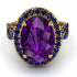 Glamorous Oval Amethyst Ring - Jordyn No. 313