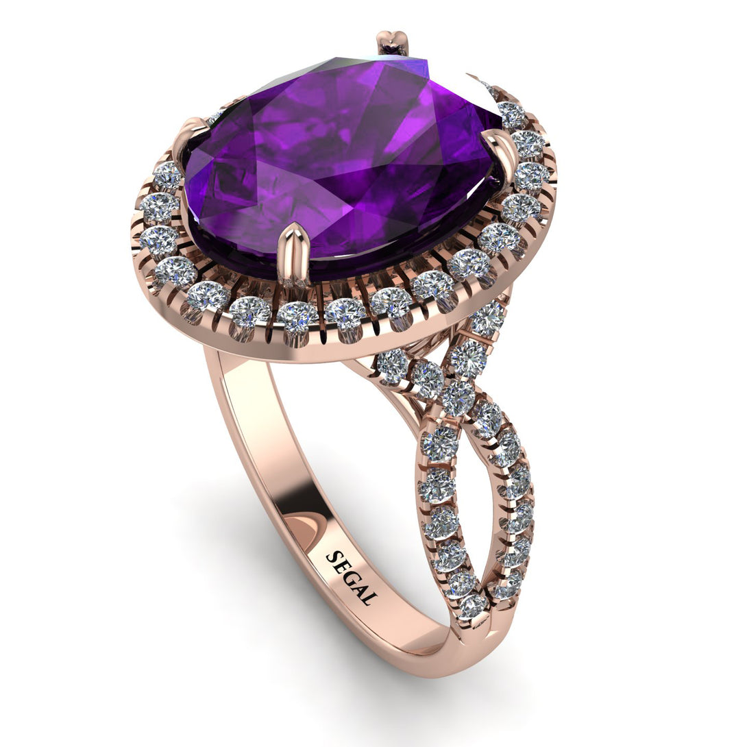 Glamorous Oval Amethyst Ring - Jordyn No. 302