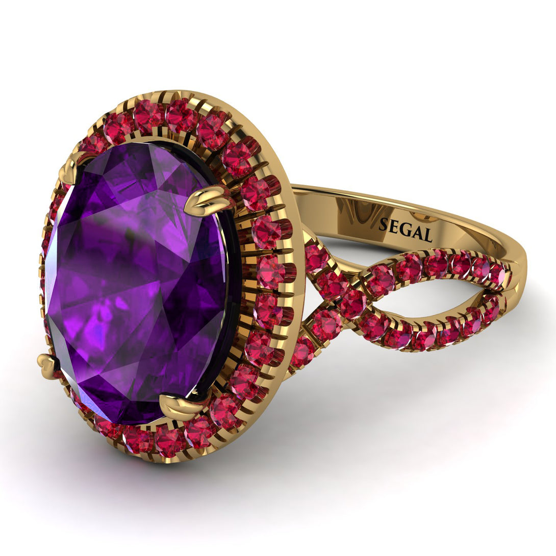 Glamorous Oval Amethyst Ring - Jordyn No. 310