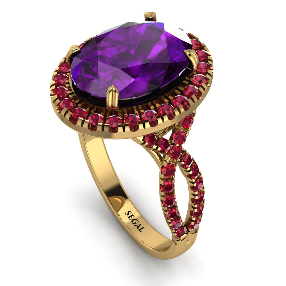 Glamorous Oval Amethyst Ring - Jordyn No. 310