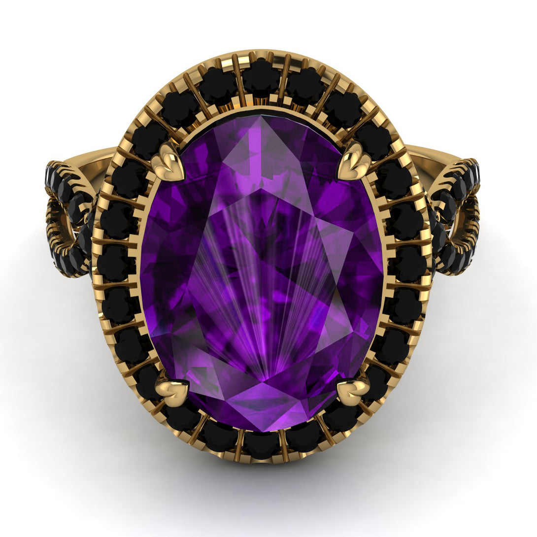 Glamorous Oval Amethyst Ring - Jordyn No. 307
