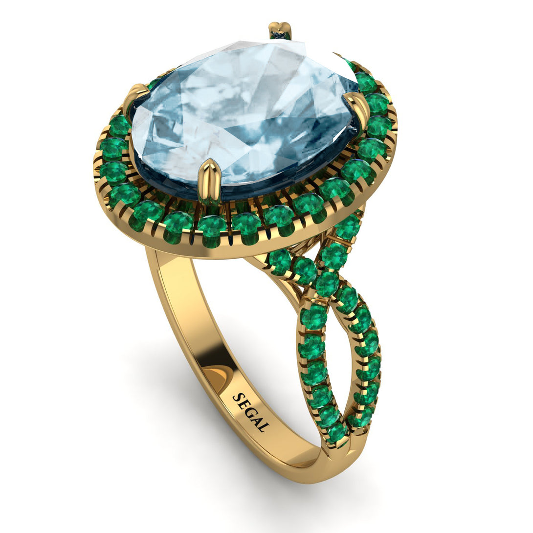 Glamorous Oval Aquamarine Ring - Jordyn No. 404