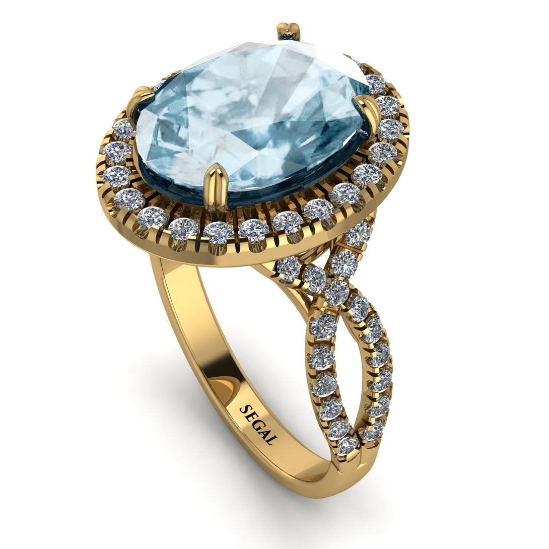 Glamorous Oval Aquamarine Ring - Jordyn No. 401