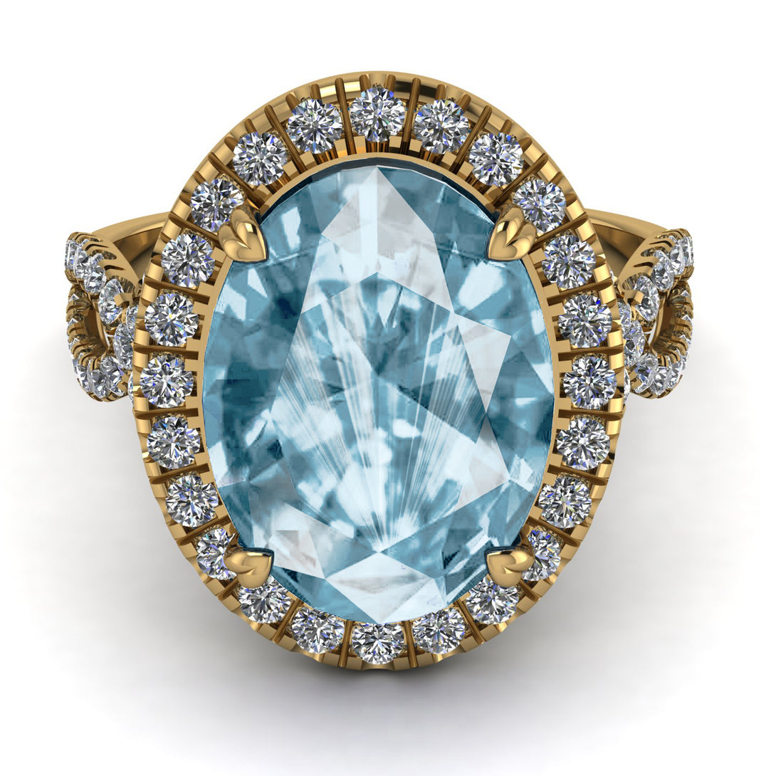 Glamorous Oval Aquamarine Ring - Jordyn No. 401