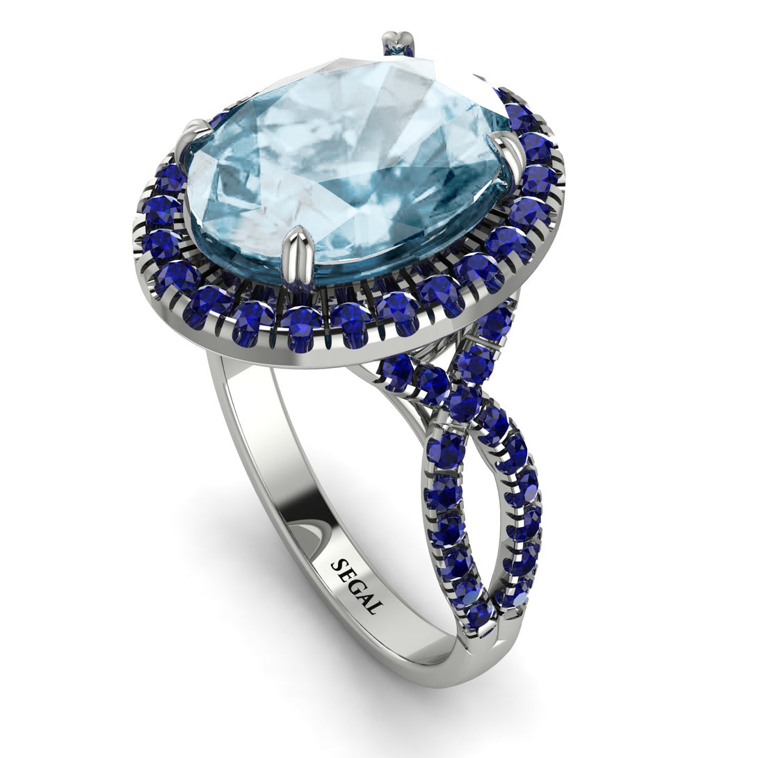 Glamorous Oval Aquamarine Ring - Jordyn No. 415