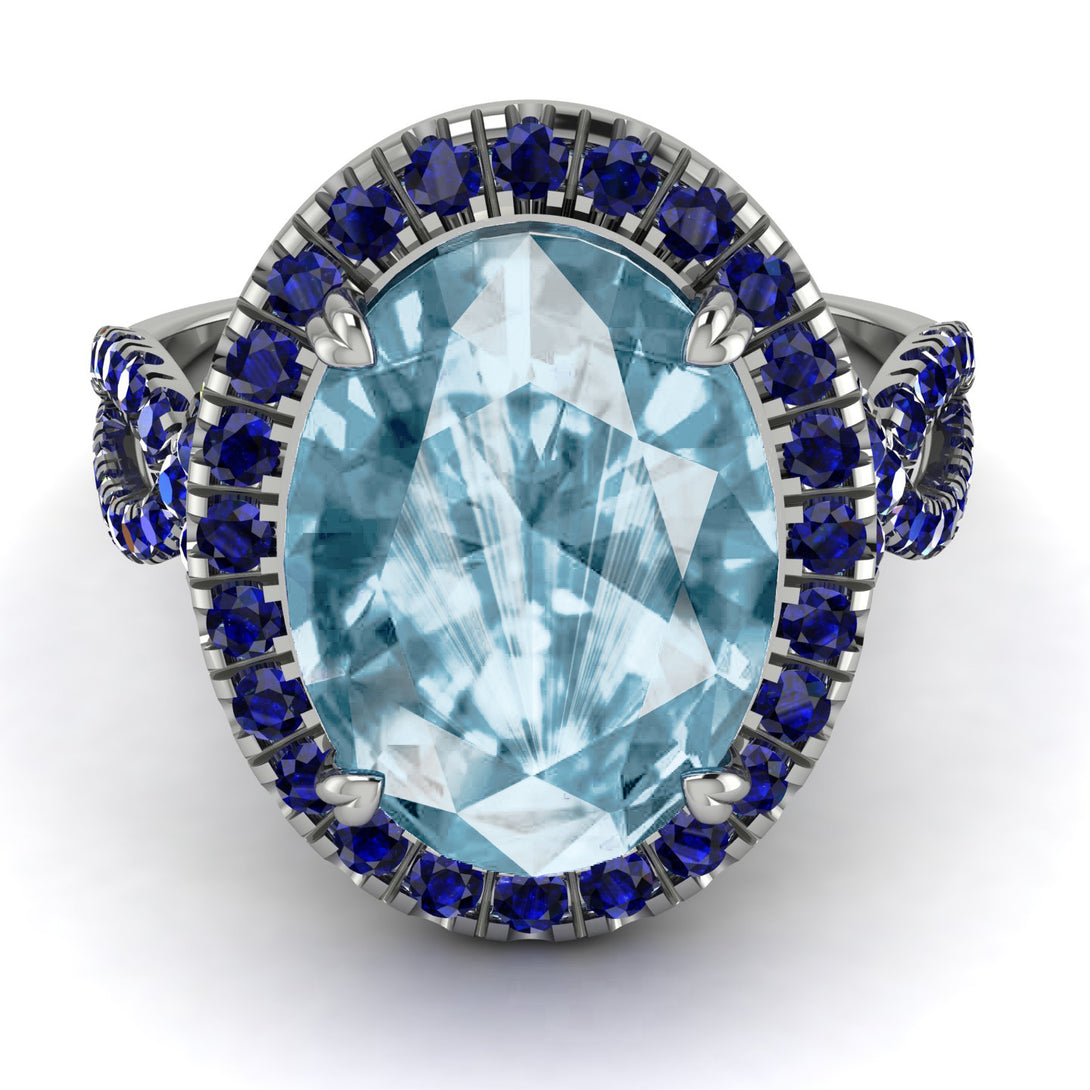 Glamorous Oval Aquamarine Ring - Jordyn No. 415