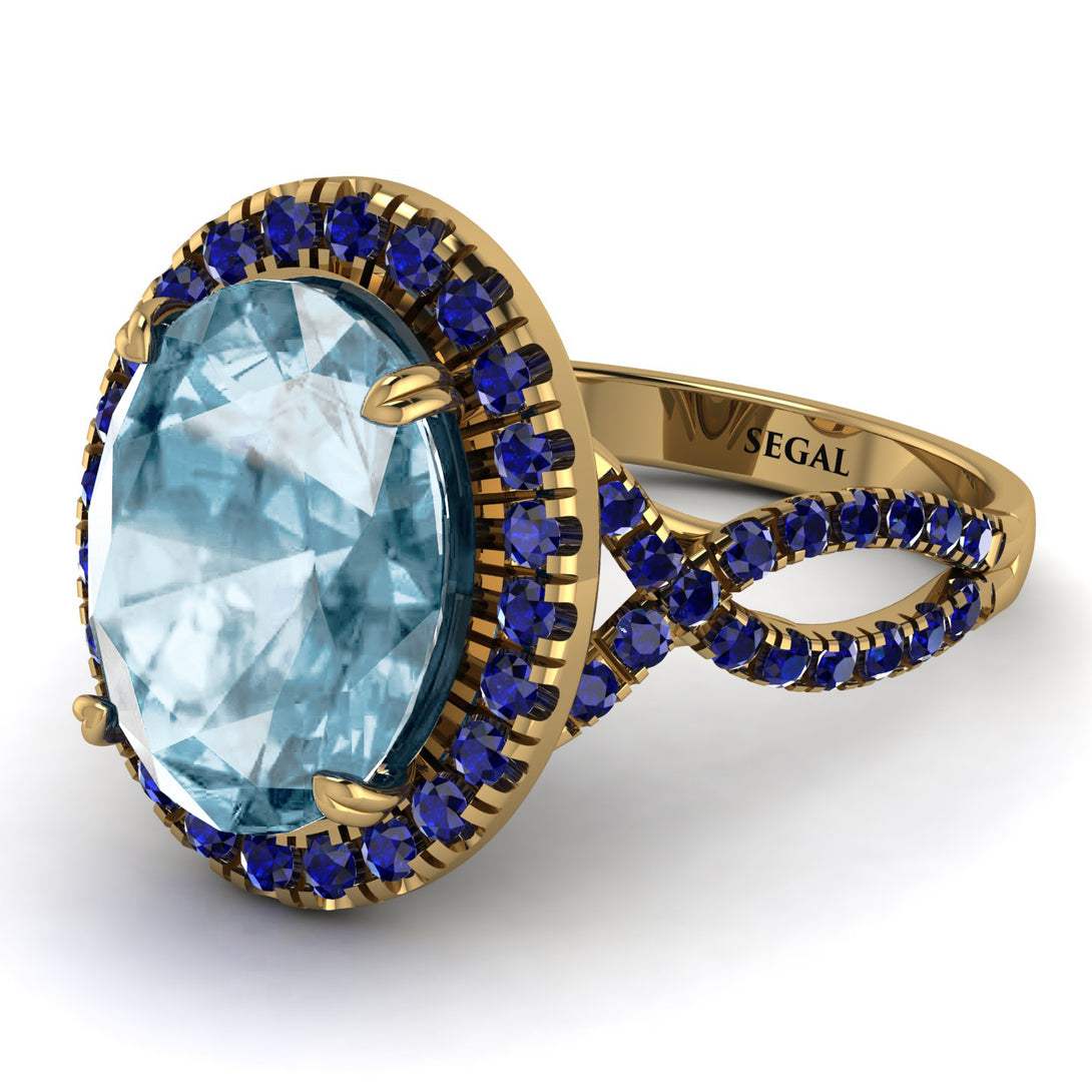 Glamorous Oval Aquamarine Ring - Jordyn No. 413