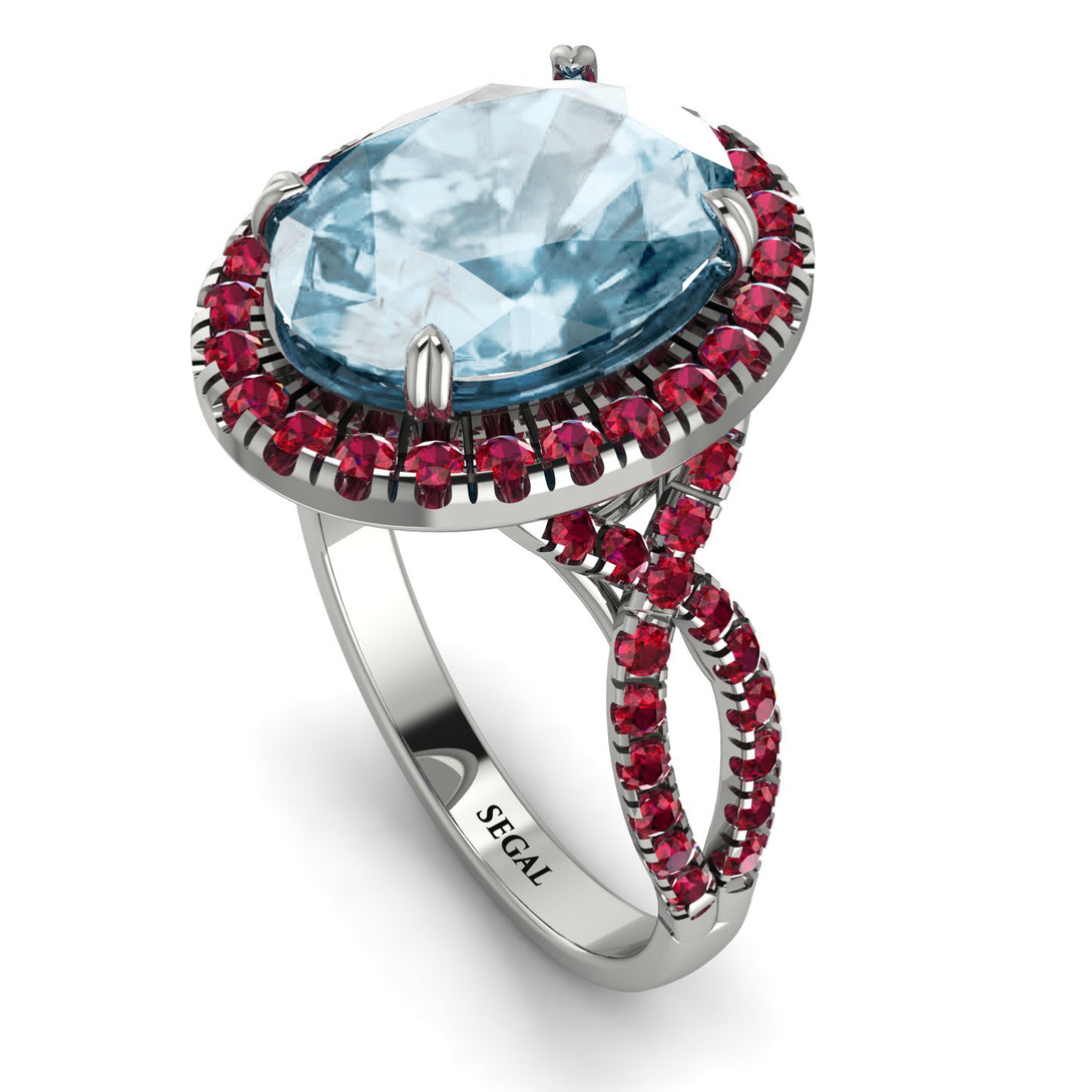 Glamorous Oval Aquamarine Ring - Jordyn No. 412