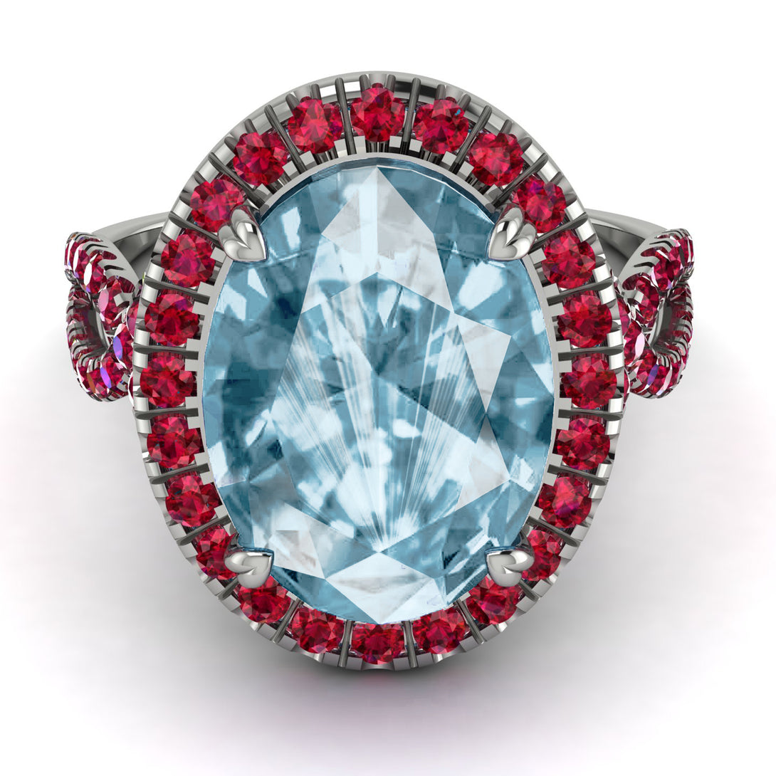 Glamorous Oval Aquamarine Ring - Jordyn No. 412