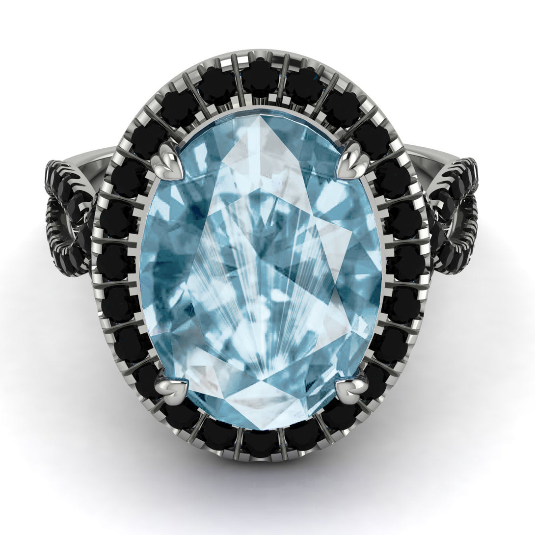 Glamorous Oval Aquamarine Ring - Jordyn No. 409