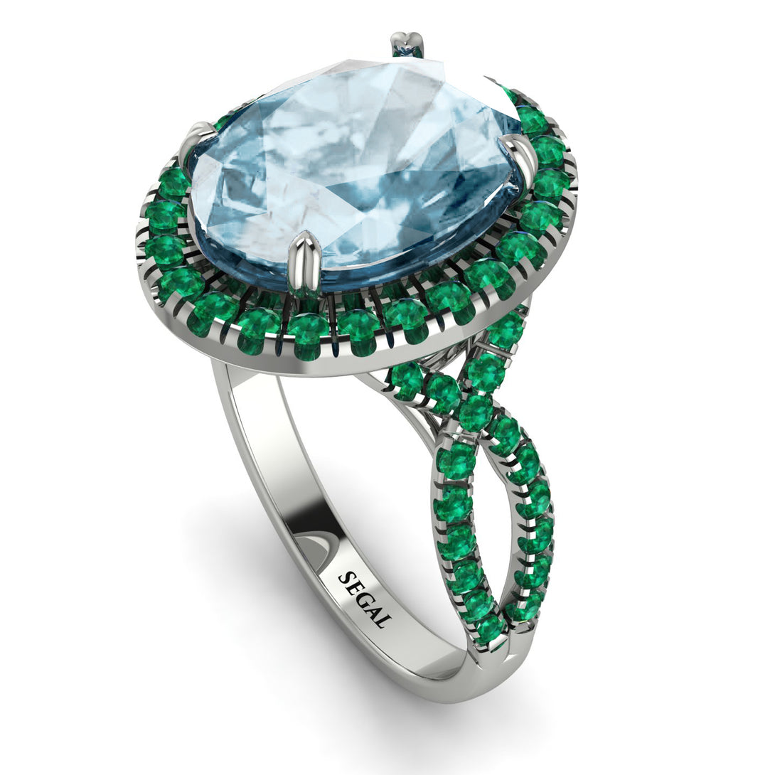 Glamorous Oval Aquamarine Ring - Jordyn No. 406