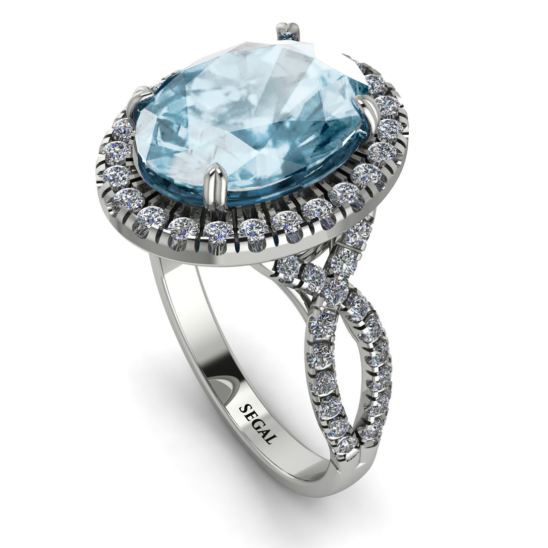 Glamorous Oval Aquamarine Ring - Jordyn No. 403